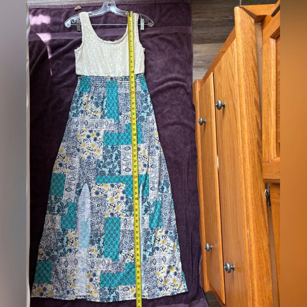 #4 Xhilaration Lace and Patterned Maxi Dress With Slits Small - Picture 9 of 9
